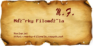 Márky Filoméla névjegykártya